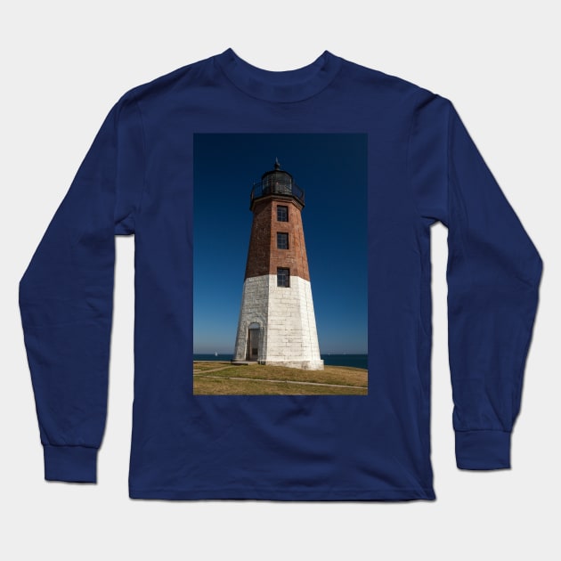 Point Judith Lighthouse Long Sleeve T-Shirt by mcdonojj